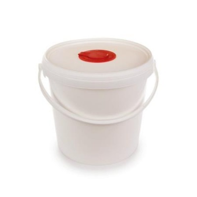 Vödör szöszmentes törlőkendő adagolásához, visszazárható fedéllel, 6,5 l, fehér